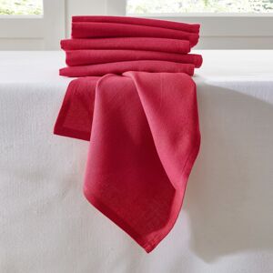Blancheporte Sada 6 jednobarevných textilních ubrousků červená 6 ks 45x45cm