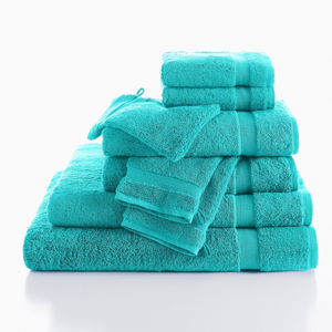 Blancheporte Koupelnové froté zn. Colombine,  luxusní kvalita 540g/m2 smaragdová 2 ručníky 50x100cm