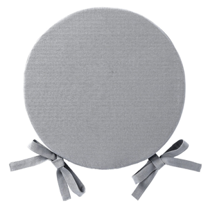 Blancheporte Kulaté sedáky na židle, jednobarevné plátno perlově šedá 40x40cm