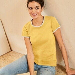 Blancheporte Dvoubarevné tričko s krátkými rukávy žlutá 34/36