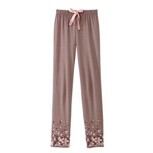 Blancheporte Dlouhé pyžamové kalhoty, s potiskem v dolní části hnědošedá 34/36