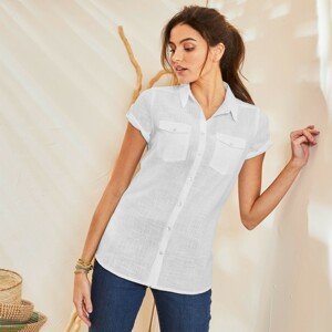 Blancheporte Jednobarevná košile s krátkými rukávy bílá 40