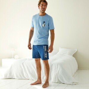 Blancheporte Pyžamo se šortkami a potiskem "surf trip" nebeská modrá/nám.modrá 107/116 (XL)