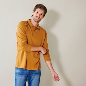 Blancheporte Polo tričko s pruhovaným límečkem s dlouhými rukávy medová 97/106 (L)