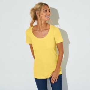 Blancheporte Jednobarevné tričko s kulatým výstřihem, eco-friendly žlutá 34/36